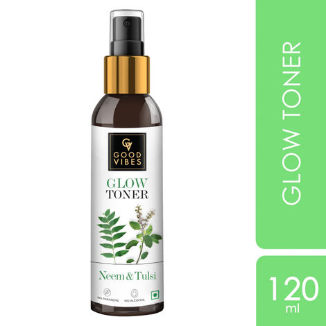 Buy Good Vibes Neem & Tulsi Glow Toner | With Cucumber | Hydrating, Purifying | No Parabens, No Alcohol, No Sulphates, No Mineral Oil (120 ml)-Purplle