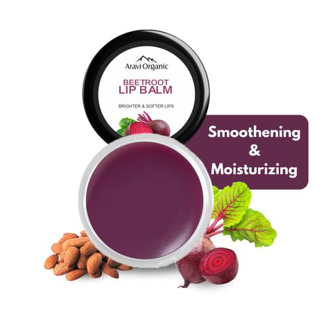 Buy Aravi Organic Beetroot Lip Balm With Beetroots, Shea Butter & Cocoa Butter - For Dry & Chapped Lips Lip - Protection & Nourishment - 8 gm-Purplle