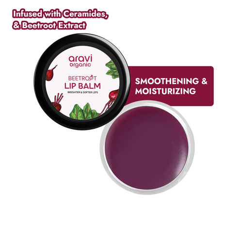 Buy Aravi Organic Beetroot Lip Balm With Beetroots, Shea Butter & Cocoa Butter - For Dry & Chapped Lips Lip - Protection & Nourishment - 8 gm-Purplle
