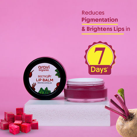 Buy Aravi Organic Beetroot Lip Balm with Shea & Cocoa Butter | Protects & Nourishes Dry, Chapped Lips | Soothes & Hydrates for Soft, Healthy Lips | Natural Lip Care for Men & Women – 8 gm-Purplle