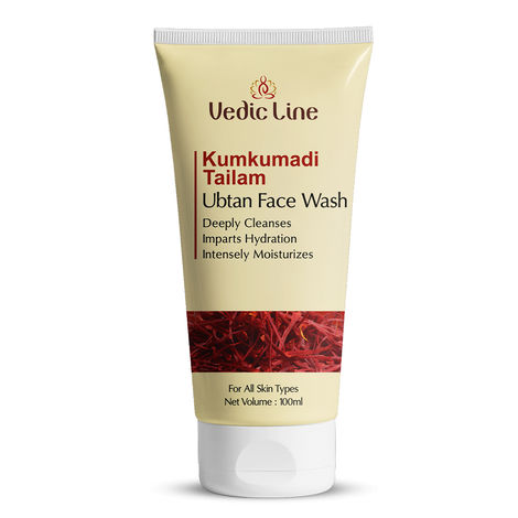 Buy Vedicline Kumkumadi Tailam Ubtan Face Wash Clear Dirt And Grime With the Goodness Of Coconut Oil Aloe Barbadensis Leaf Juice Gives Smooth skin,100 ml-Purplle