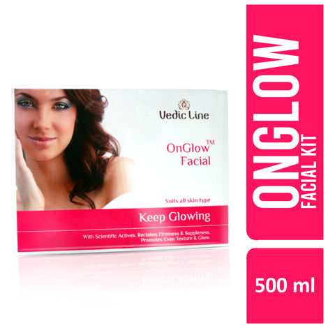 Buy Vedicline OnGlow Facial Kit, for Glowing Skin, Reduce Dullness, Pigmentation & Uneven Skin Tone with The Goodness of Aloe Vera, Vitamin C And Mulberry Extracts for Smooth & Clear Skin, 500 ml-Purplle