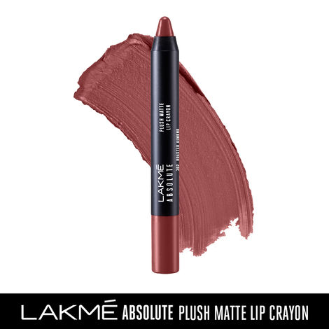 Buy Lakme Absolute Plush Matte Lip Crayon 302 Roasted Almond (2.8 g)-Purplle
