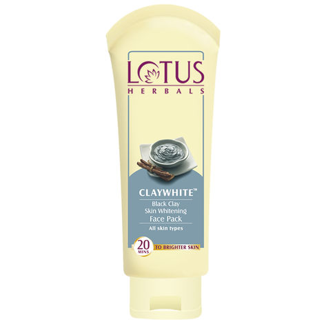Buy Lotus Herbals Claywhite Black Clay Face Pack | Detans Skin & Unclogs Pores | 60g-Purplle