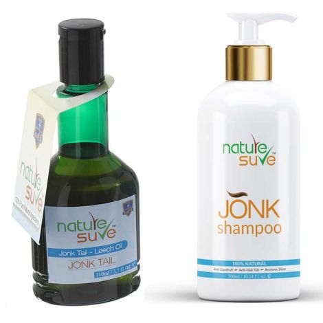 Buy Nature Sure Combo Jonk Tail Leech Oil (110ml) & Jonk Shampoo Hair Cleanser for Men & Women (300ml)-Purplle