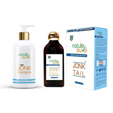Buy Nature Sure Combo Jonk Tail Leech Oil (150ml) & Jonk Shampoo Hair Cleanser for Men & Women (300ml)-Purplle