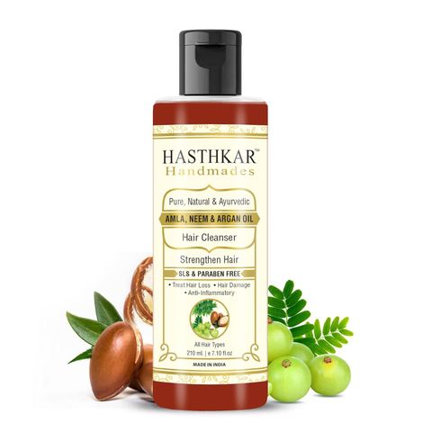 Buy Hasthkar Handmades SLS Paraben Free Amla Neem & Argan Oil Hair Shampoo for Men & Women 210ml-Purplle
