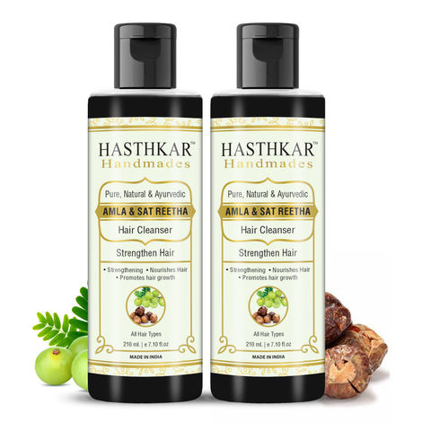 Buy Hasthkar Hamdmades Amla Sat Reetha Hair Cleanser Shampoo for Men & Women 210ml Pack of 2-Purplle