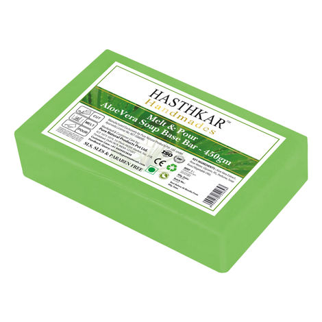 Buy Hasthkar Handmades Soap Base Bar For Soap Making | Aloevera | Melt & Pour Clear Transparent Glycerine Soap base SLS & SLES Paraben Free 450Gm-Purplle