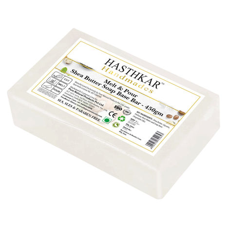 Buy Hasthkar Handmades Soap Base Bar For Soap Making Shea Butter Melt & Pour Clear Transparent Glycerine Soap base | SLS & SLES Paraben Free | 450Gm-Purplle