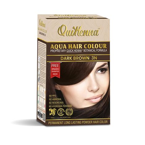 Buy QuikHenna Aqua Powder 3N Dark Brown Hair Color For Unisex 110g-Purplle