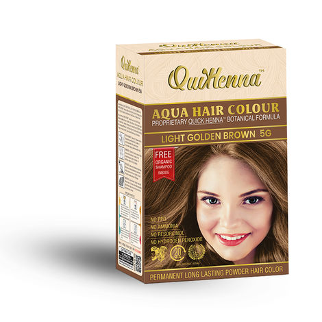 Buy QuikHenna Aqua Powder 5G Light Golden Brown Hair Color For Unisex 110g-Purplle