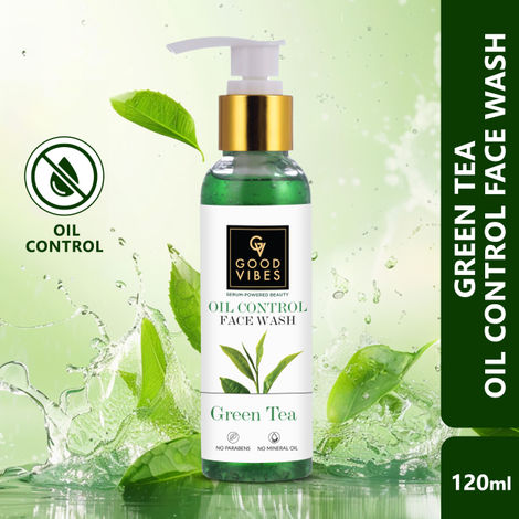 Buy Good Vibes Oil Control Green Tea Face Wash | Prevents Acne Skin Purifying (120 ml)-Purplle