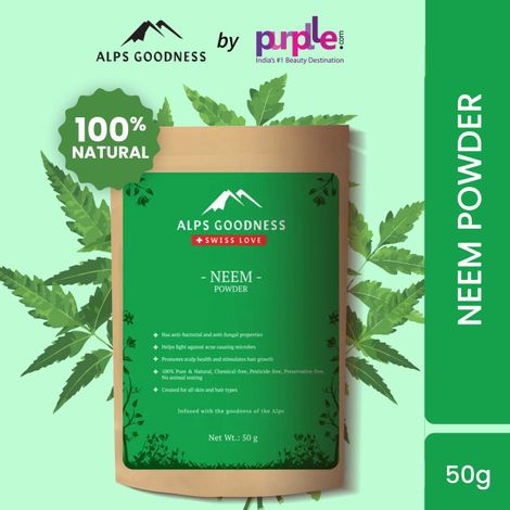 Buy Alps Goodness Powder - Neem (50 g) | 100% Natural Powder | No Chemicals, No Preservatives, No Pesticides | Face Mask for Acne | Acne Treatment | Dandruff Treatment-Purplle