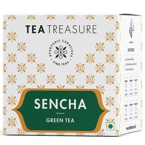 Buy Tea Treasure Sencha Green Tea - 10 Pyramid Tea Bags-Purplle