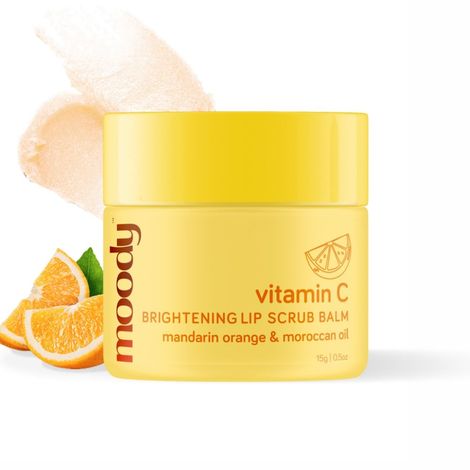 Buy Moody VITAMIN C BRIGHTENING LIP SCRUB BALMmandarin orange & moroccan oil (15 gm)-Purplle