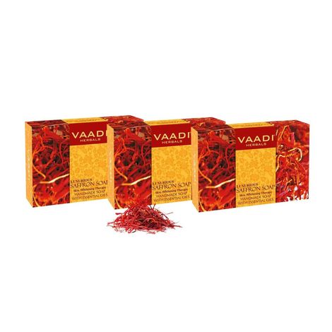 Buy Vaadi Herbals Luxurious Saffron Soap Skin Whitening Therapy (75 g) (Pack of 3)-Purplle