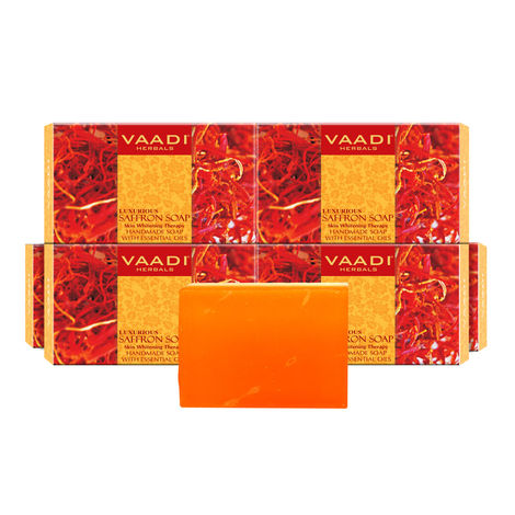Buy Vaadi Herbals Luxurious Saffron Soap Skin Whitening Therapy (5 + 1 Free) (75 g) (Pack of 6)-Purplle