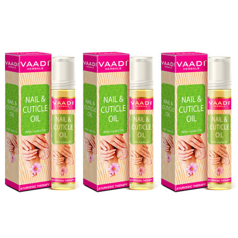 Buy Vaadi Herbals Value Pack Of 3 Nail & Cuticle Oil With Jojoba Oil (10 ml x 3)-Purplle