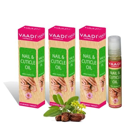 Buy Vaadi Herbals Value Pack Of 3 Nail & Cuticle Oil With Jojoba Oil (10 ml x 3)-Purplle