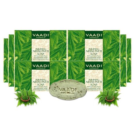 Buy Vaadi Herbals Pack of 12 Neem Patti Soap - Contains pure Neem leaves (12 x 75 g)-Purplle