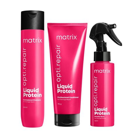 Buy Matrix Opti.Repair Professional Liquid Protein Shampoo+Conditioner+Porosity Spray combo for Damaged Hair with Vitamin B5 Repairs Damage from 1st Use-Purplle