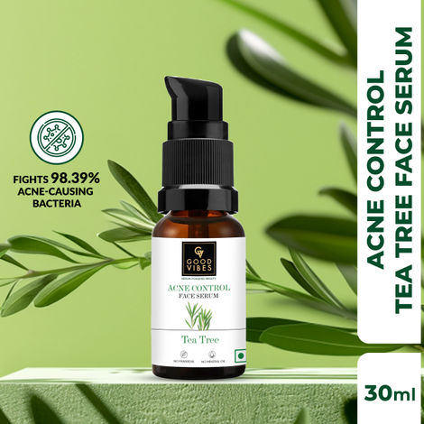 Buy Good Vibes Acne-Control Tea Tree Face Serum | Balances Oil Production | Lightweight Formula | Hydrates and Nourishes (30ml)-Purplle