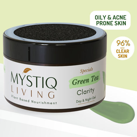 Buy Mystiq Living Specials - Green Tea Clarity - Acne Gel Cream | Anti Acne, Pimple & Scar Removal moisturizer, Skin Clarifying Day & Night Gel | Green Tea, Chamomile & Tea Tree | Oily & Acne Prone Skin , 50GM-Purplle