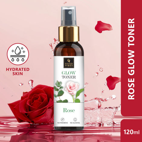 Buy Good Vibes Rose Glow Toner | Lightweight, Brightening, Gulab Jal, Face mist (120 ml)-Purplle