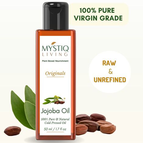 Buy Mystiq Living Originals - Pure Golden Virgin Jojoba Oil | Hair, Skin & Face Care | Natural Makeup Remover | Cold Pressed | 100% Pure and Natural - 50 ML-Purplle