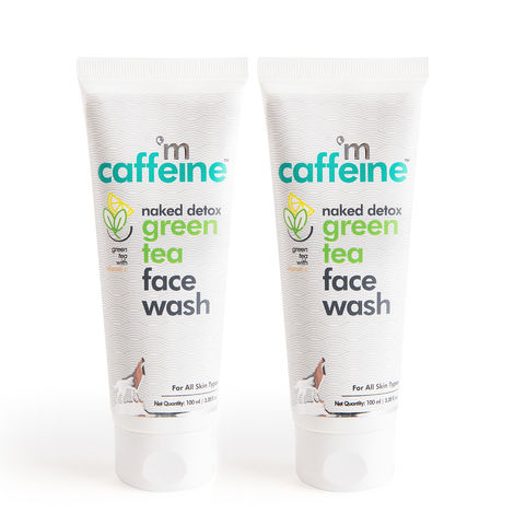 Buy mCaffeine Naked Detox Green Tea Face Wash (Pack of 2)-Purplle