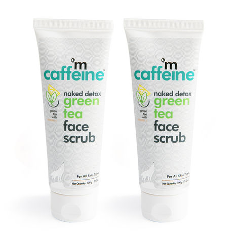 Buy mCaffeine Naked Detox Green Tea Face Scrub (Pack of 2)-Purplle