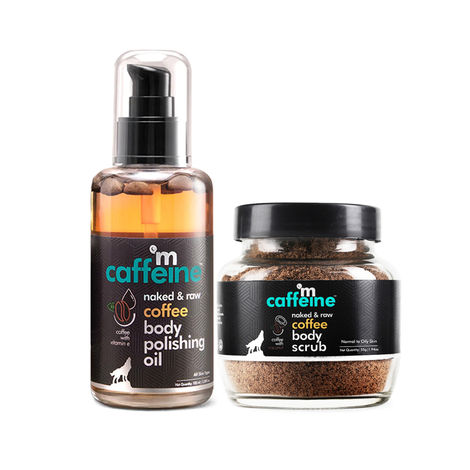 Buy mCaffeine Coffee Body Scrub(Small size) + Coffee Body Polishing Oil-Purplle