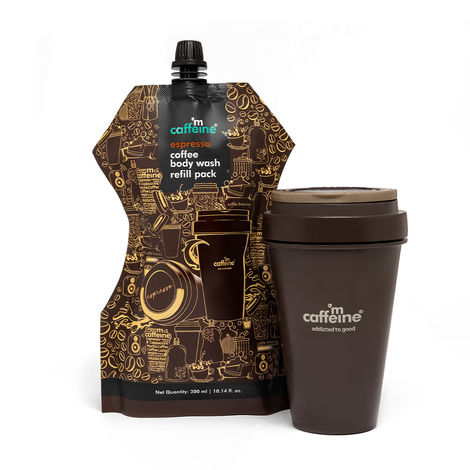 Buy mCaffeine Naked & Raw Coffee Espresso Body Wash + Espresso Coffee Body Wash Refill Pouch Duo Pack of 2-Purplle