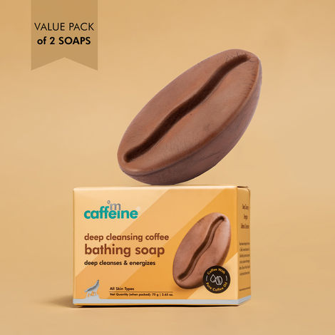 Buy mCaffeine Deep Cleansing Coffee Bathing Soap 75g (Pack of 2)-Purplle