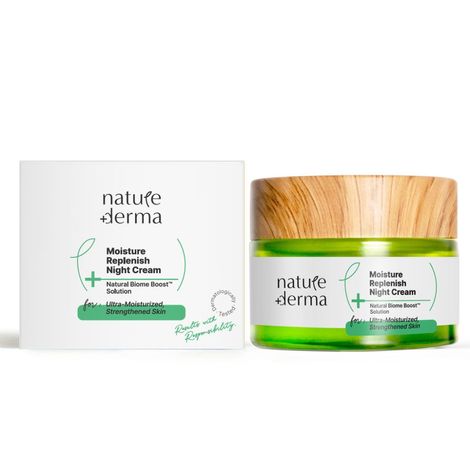 Buy Nature Derma Moisture Replenish Night Cream with Natural Biome-Boost™ Solution for Ultra-Moisturized, Strengthened Skin-Purplle