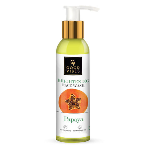 Buy Good Vibes Papaya Brightening Face Wash | Deep Pore Cleansing, Non-Drying | With Mulberry | No Parabens, No Mineral Oil, No Animal Testing (200 ml)-Purplle