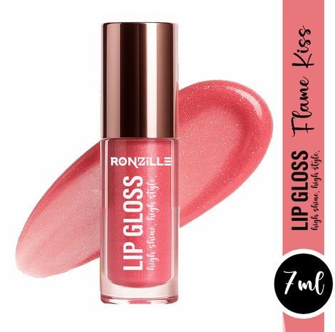 Buy Ronzille Lip Gloss – Flame Kiss | Hydrating Shimmer Lip Gloss for Glossy, Soft & Plump-Looking Lips | Lightweight Non-Sticky Formula | Long-Lasting Shine | 7ml-Purplle