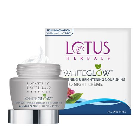 Buy Lotus Herbals Whiteglow Skin Whitening & Brightening Nourishing Night Cream, 60g-Purplle
