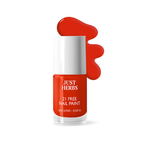 Buy Just Herbs Nail Polish 21 Chemical Free Formula ,Quick Dry, Glossy, Cherry red- 6 ml-Purplle