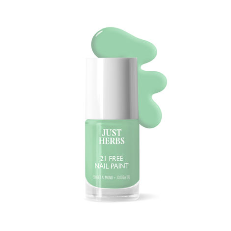 Just Herbs Nail Polish 21 Chemical Free Formula, Quick Dry, Glossy, Mint  Green - 6ml