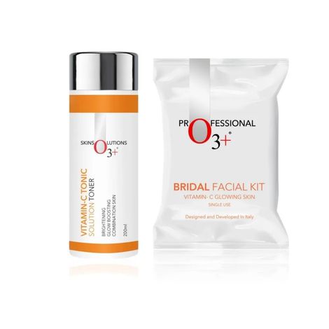 Buy O3+ Bridal Facial Kit Vitamin C Glowing Skin(67gm+69ml) + O3+ Vitamin-C Tonic Solution Toner - Combo-Purplle