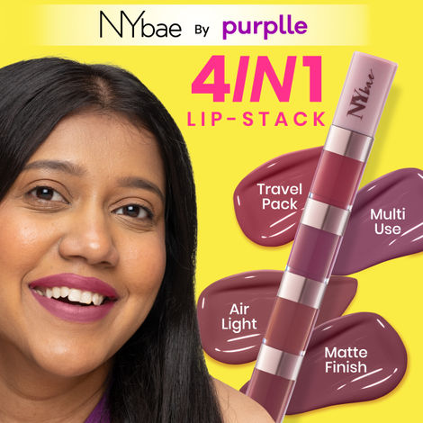 Buy NY Bae 4 IN 1 Lip Play Liquid Lipstick - Nude Tease (4 ml) | Matte Lips | Super Pigmented | Multi-Use | Nude & Brown Shades | Travel Kit-Purplle