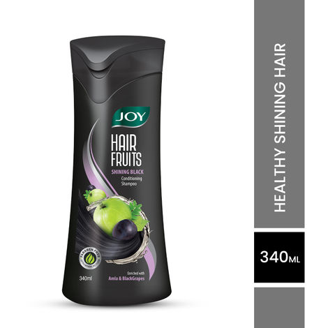 Buy Joy Hair Fruits Shining Black Conditioning Shampoo Enriched with Amla & Black Grapes 340 ml-Purplle