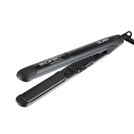 Buy Ikonic Hair Straigtner - Glam | Black | Ceramic Tourmaline | Corded Electric | Hair Type - All | Heating Temperature - Up To 230 Degrees Celsius-Purplle