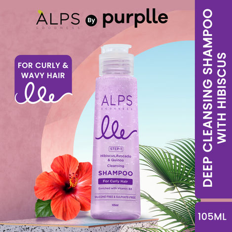 Buy Alps Goodness Deep Cleansing Shampoo with Hibiscus, Avocado & Quinoa | Enriched with Vitamin B3 | Shampoo for Curly & Wavy Hair (105 ml) | Paraben-Free, Silicone-Free & Sulphate-Free | Curly Hair | Hibiscus shampoo-Purplle