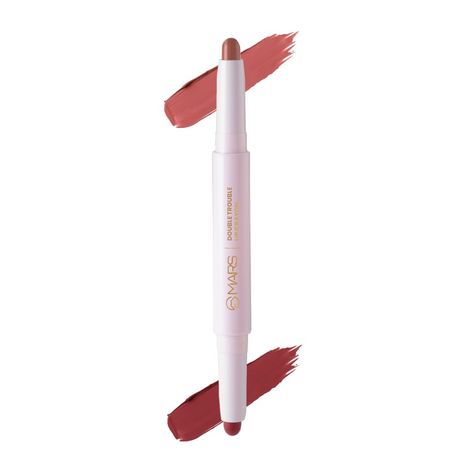 Buy MARS Double Trouble Lip Crayon Lipstick - Bronzed Ruby (4 g)-Purplle