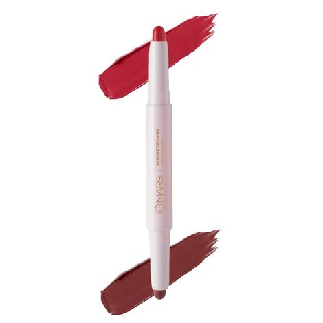 Buy MARS Double Trouble Lip Crayon Lipstick - 09 Red - Brownie (4 g)-Purplle