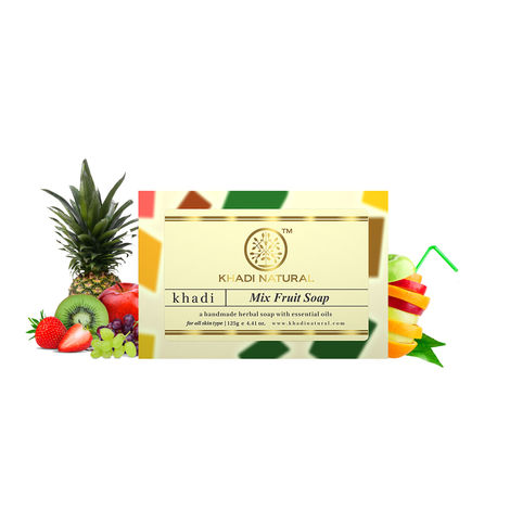 Buy Khadi Natural Mix Fruit Handmade Soap| Deep Moisturize Skin - (125gm)-Purplle