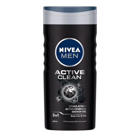 Buy NIVEA MEN Shower Gel Active Clean Body Wash Men 250ml-Purplle